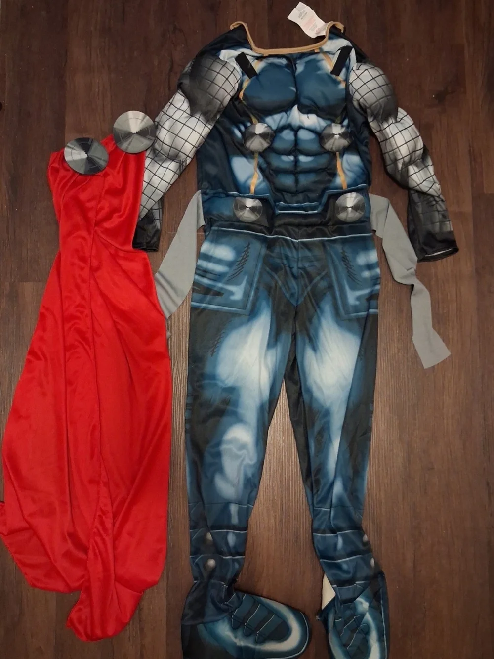 Marvel Blue and Red Thor Muscle Costume with Cape. Youth Medium - Picture 2 of 2